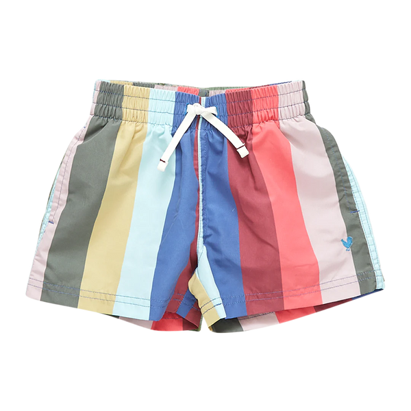 Traje De Bano Short Con Rayas De Colores Elemeno Kids