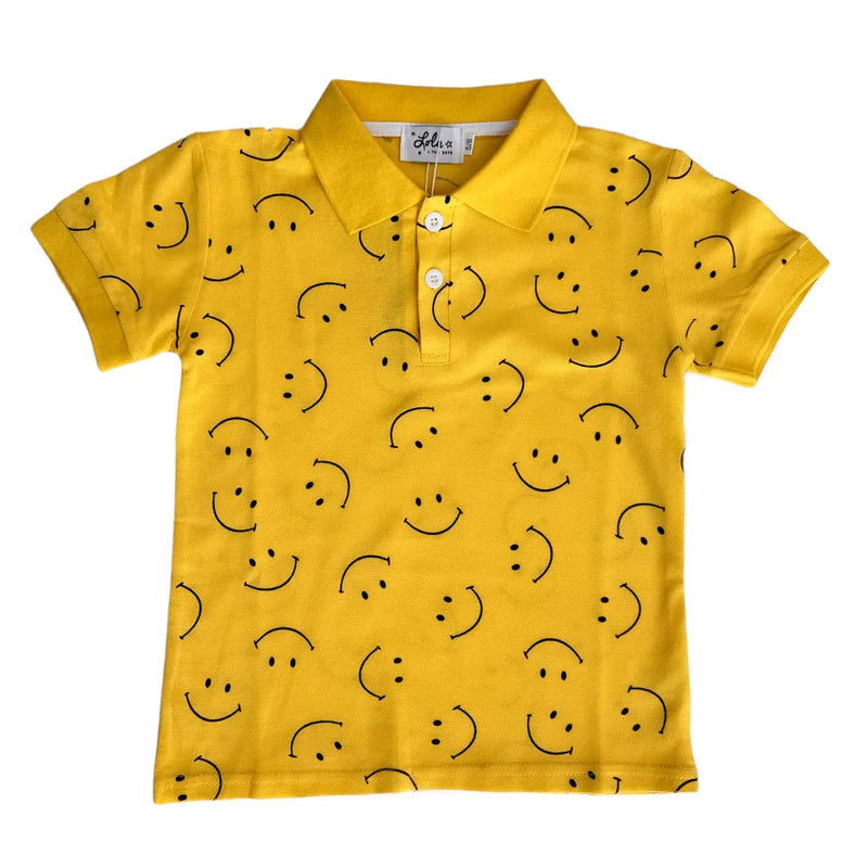 Camisa Amarilla Tipo Polo Smiley