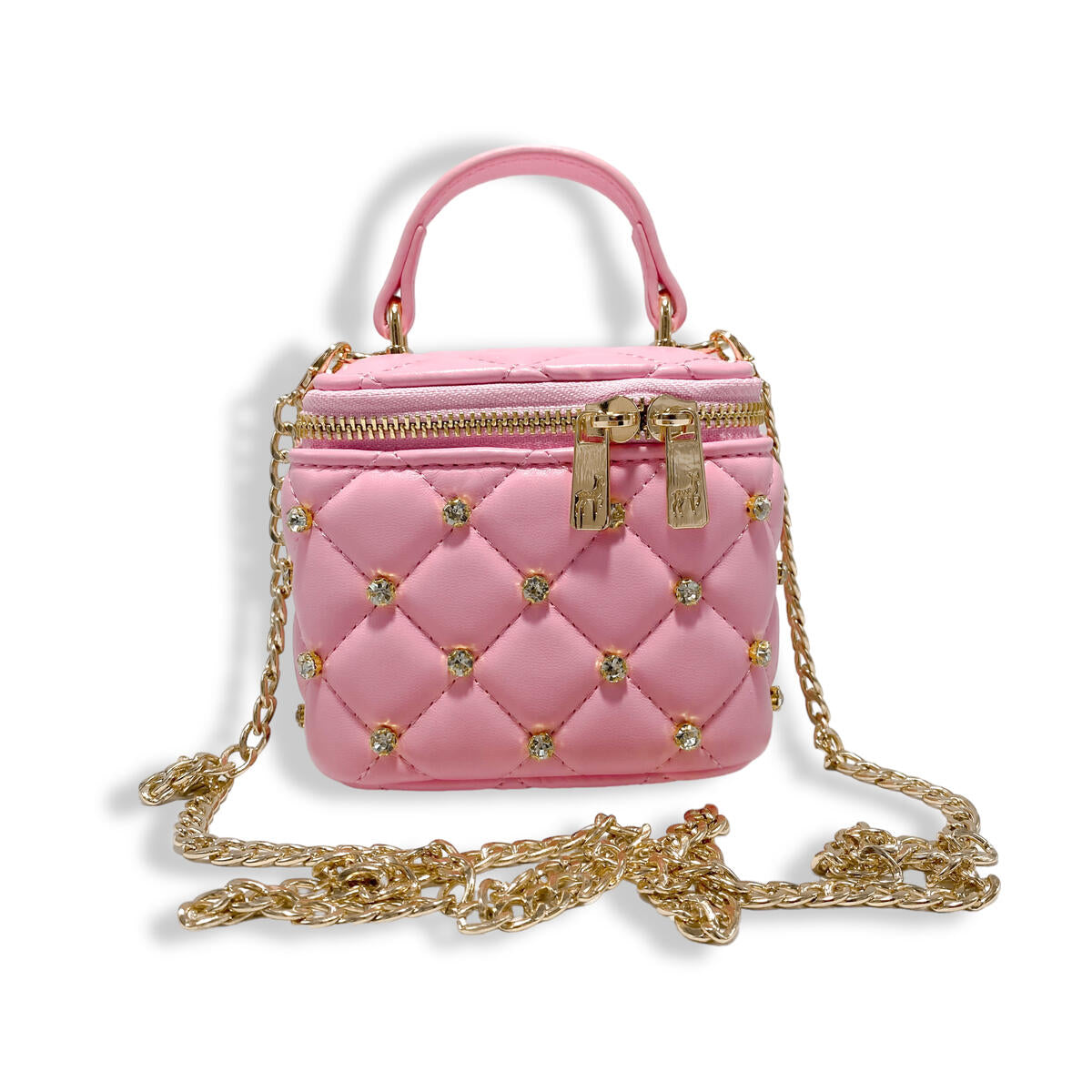 Bolsa Vanity Rosa Con Cristales