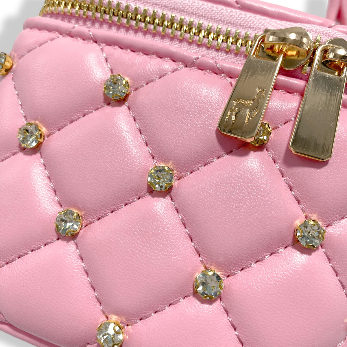 Bolsa Vanity Rosa Con Cristales