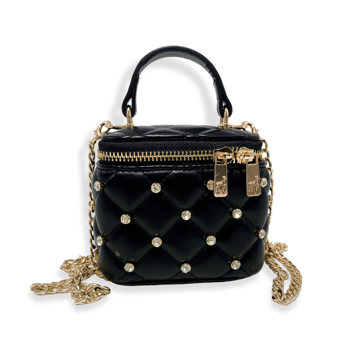 Bolsa Vanity Negra Con Cristales