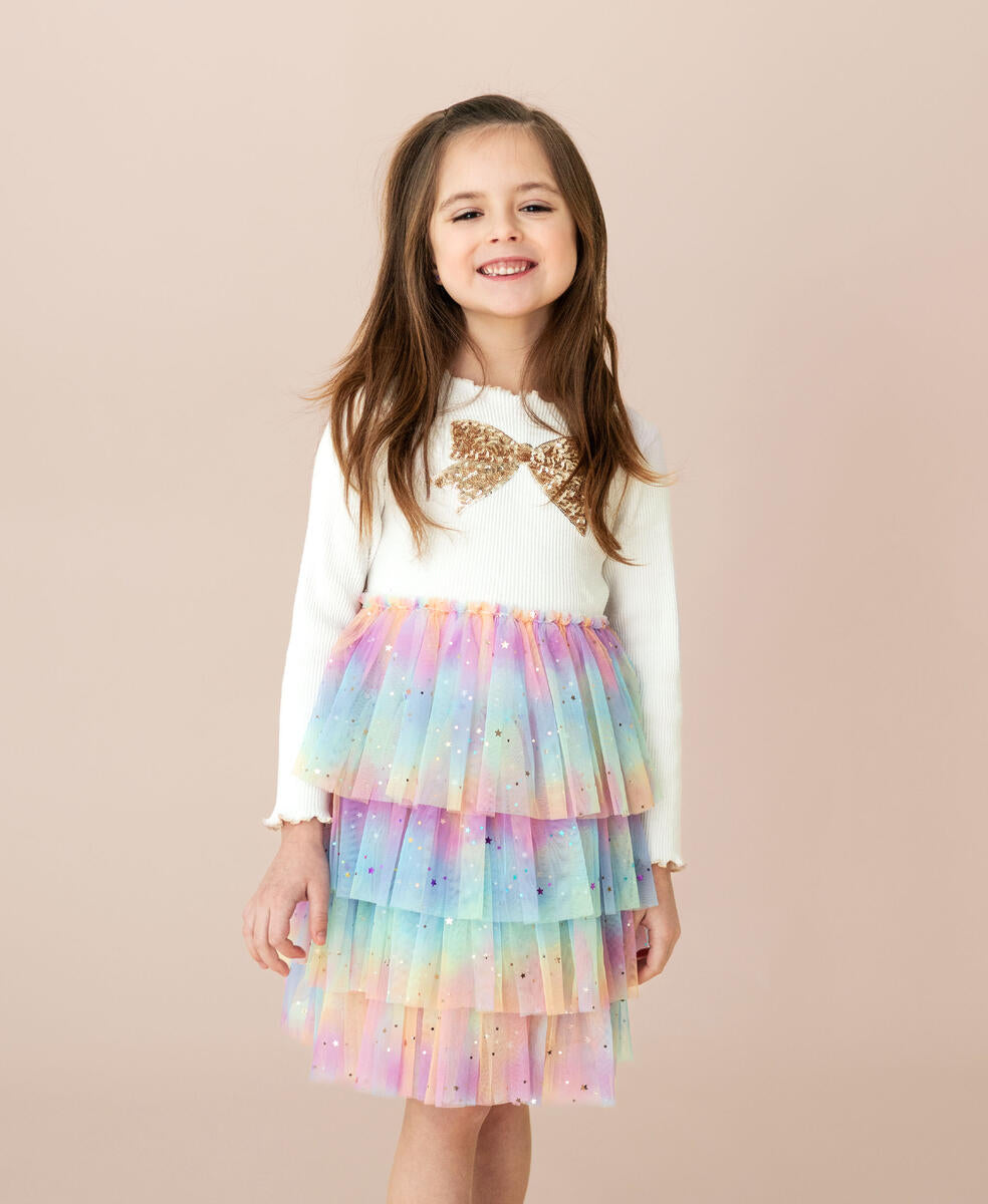 Vestido Tutu Rainbow Con Moño