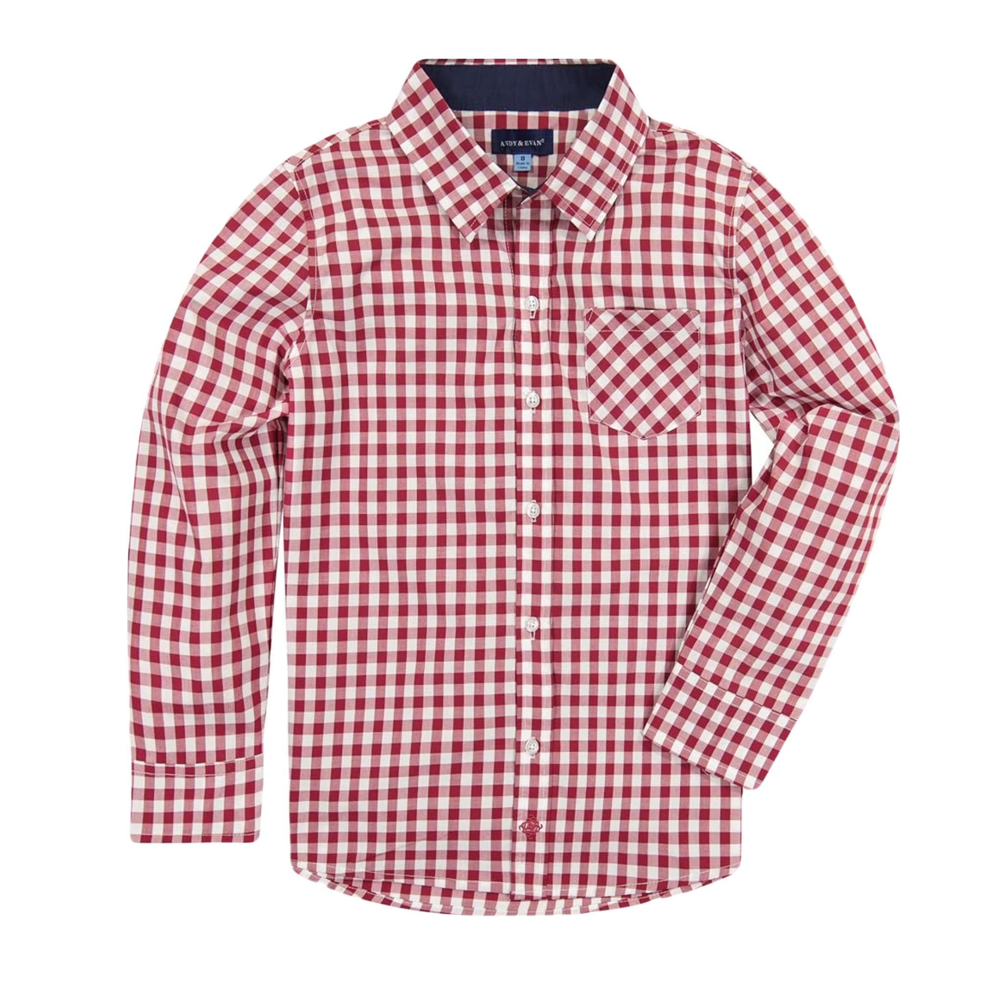 Camisa De Botones Cuadros Rojo Con Blanco
