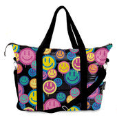 Bolsa Puffer Weekender Negra Happy Face