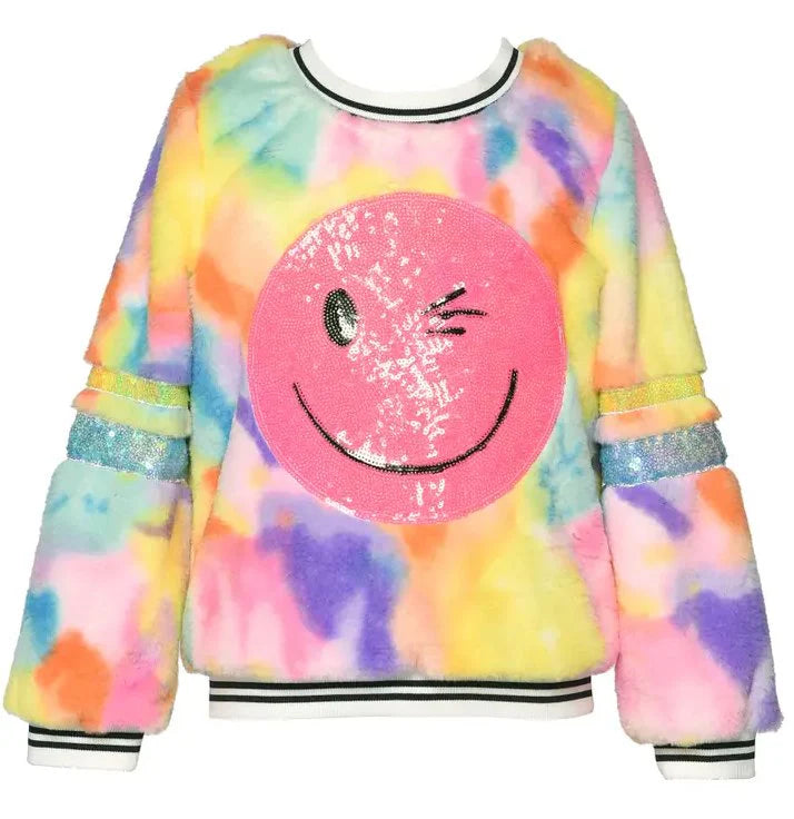 Conjuinto Pants Tie Dye Con Happy Face de Lentejuelas