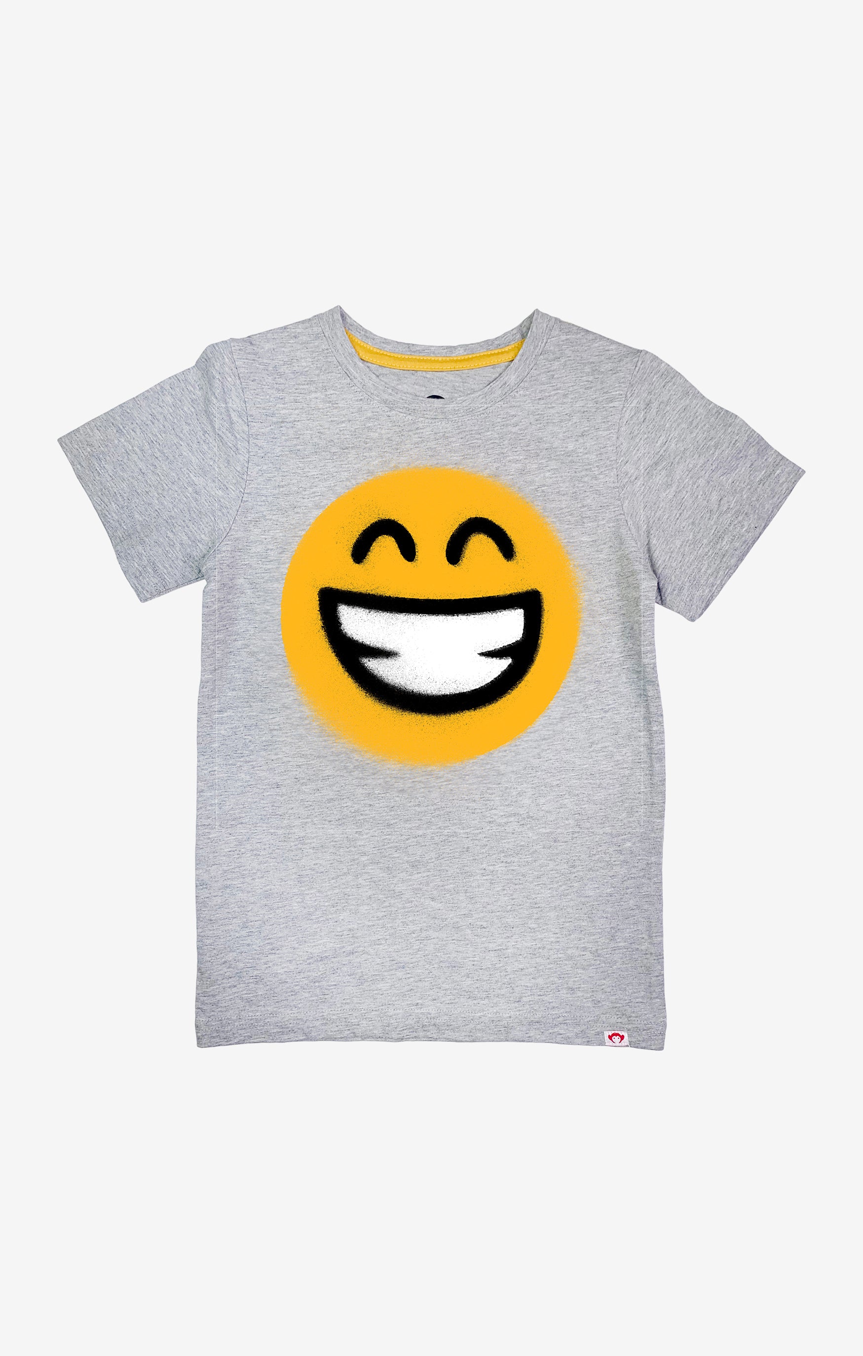 Camiseta Gris Happy Face Amarilla