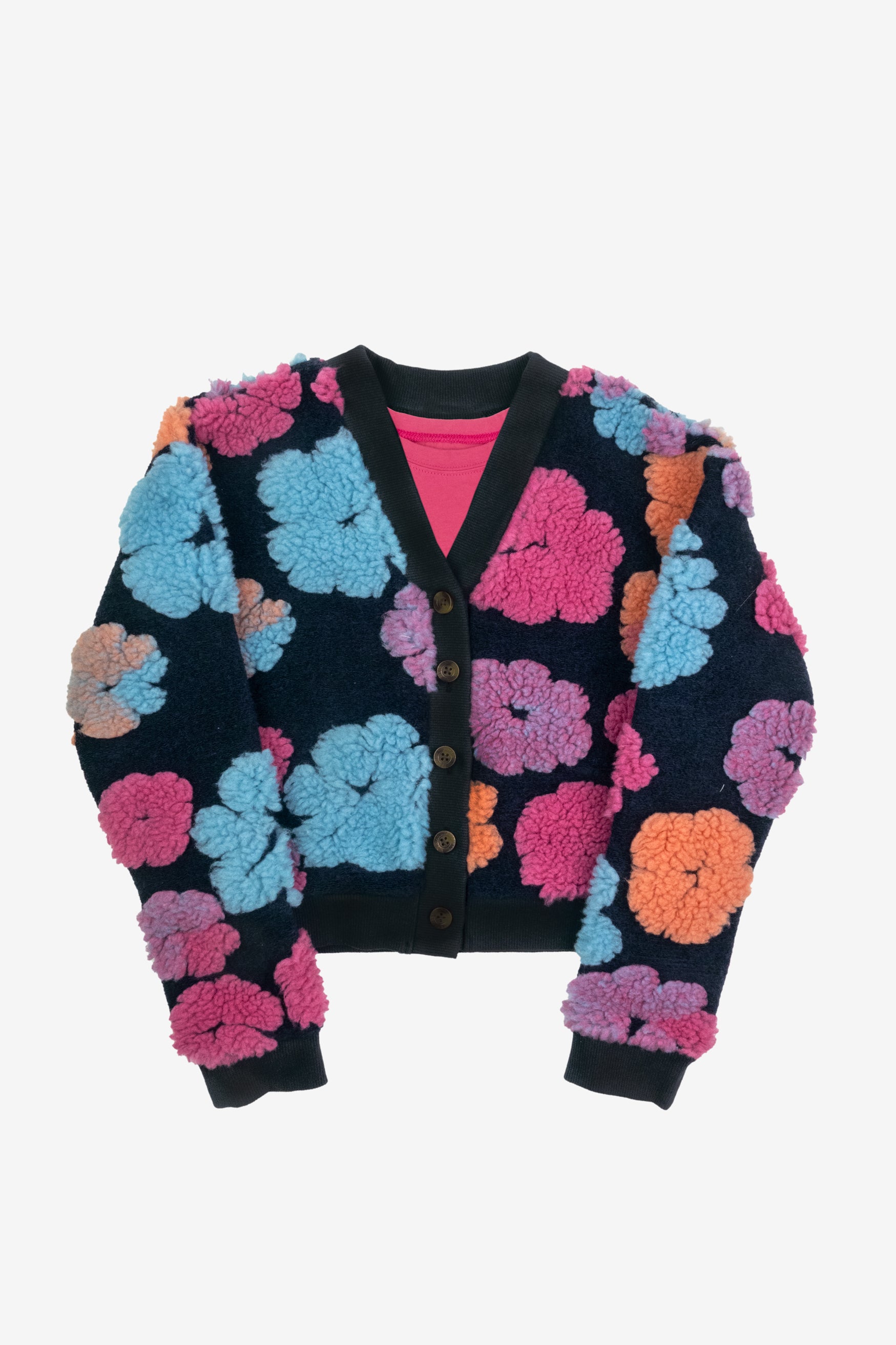 Cardigan Negro de Flores + Blusa