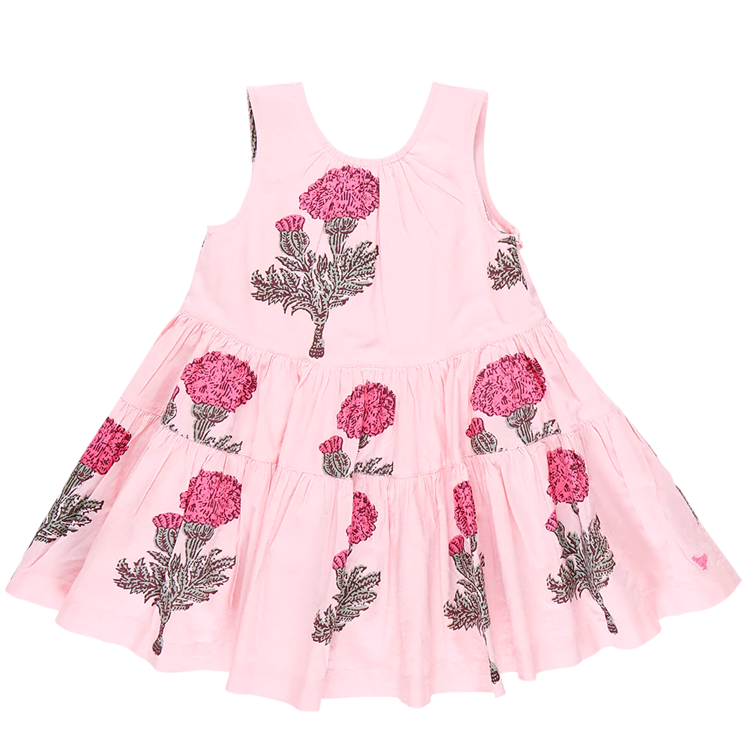 Vestido Rosa Con Flores Fiucha