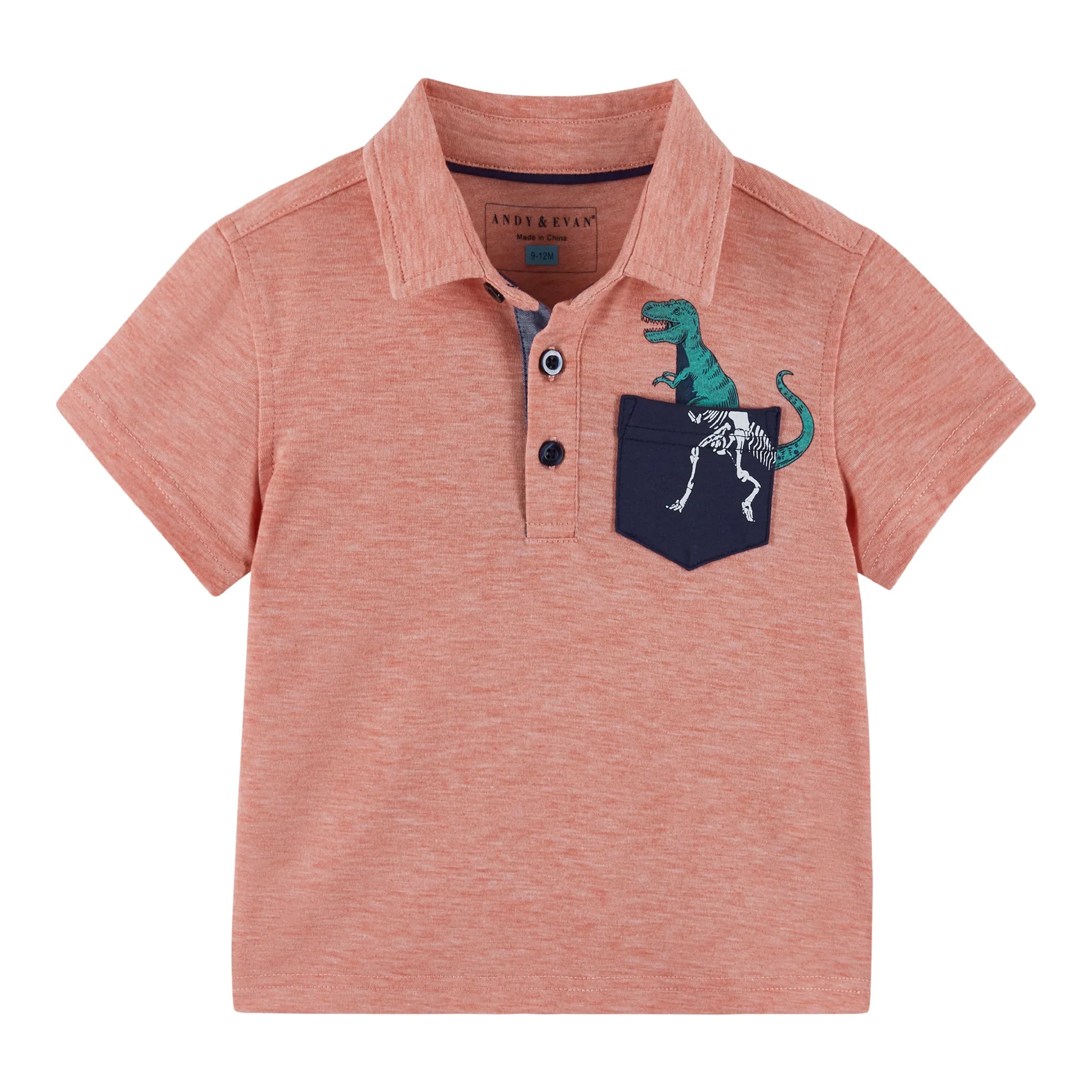 Conjunto Camiseta Tipo Polo y Short Dinosaurios