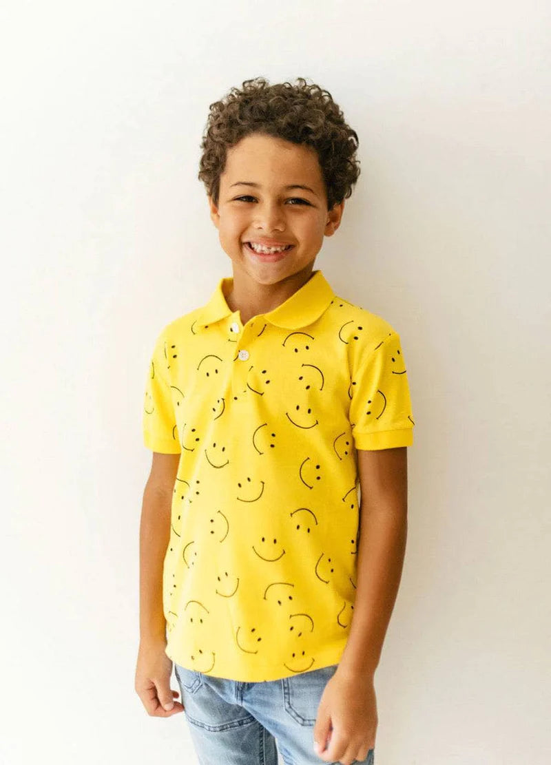 Camisa Amarilla Tipo Polo Smiley